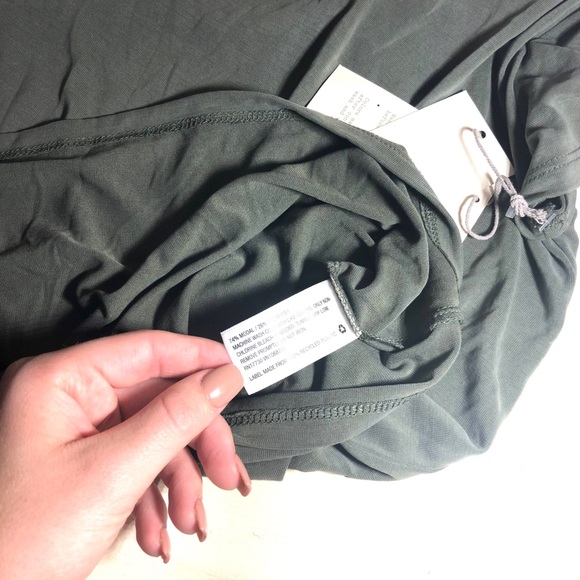 NEW Wrap Tie Back Modal Olive Green Tee - Picture 6 of 7